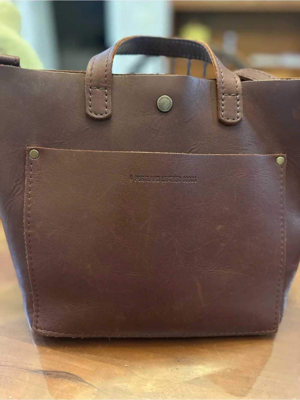 Portland Leather Deep Brown Leather Tote